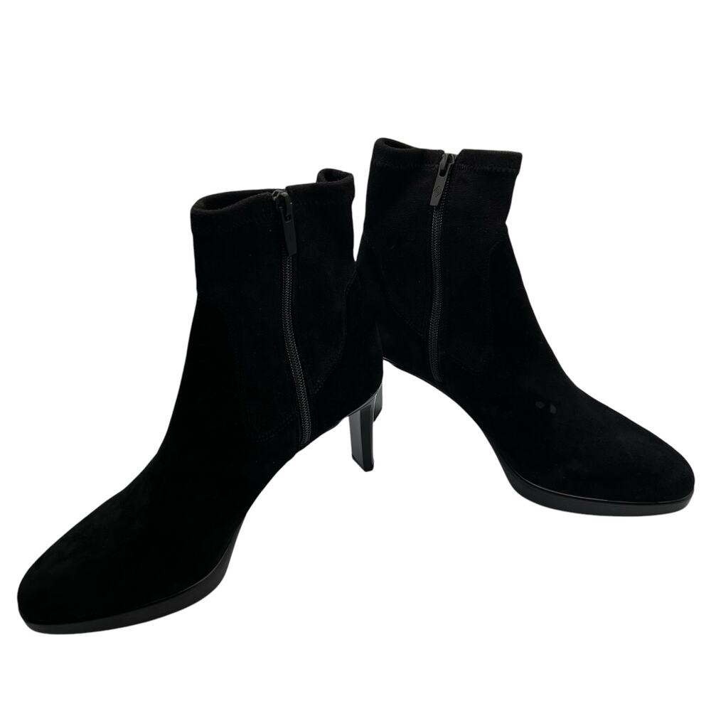 Donald Pliner Size 9 Italia Suede Boots Bootie‎ Black 3" Stiletto Heel Zip Ankle - Picture 11 of 16